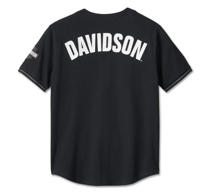 Men's Smokin' Baseball Jersey - Harley Black - 96539-24VM Men's Smokin' Baseball Jersey - Harley Black - 96539-24VM