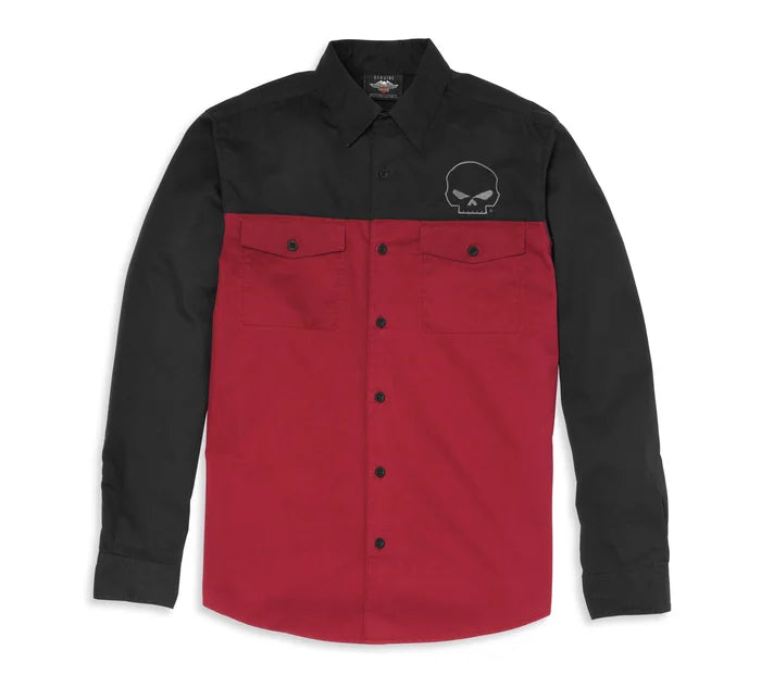 Men's Willie G ( Skull) Colorblock Shirt - 96165-22VM – Darling