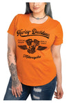 Harley-Davidson® Women's Ideal Crew-Neck Short Sleeve Tee - Burnt Orange - 40290645