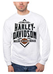 Harley-Davidson® Men's Living Legend Long Sleeve Cotton Crew-Neck Shirt - White 40290993
