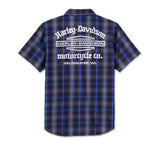 Men's Staple Short Sleeve Shirt - Plaid - Harley Black & Ombre Blue - 96045-25VM