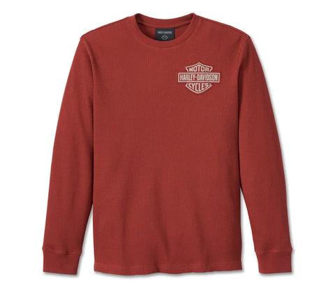 Men's Bar & Shield 3D Long Sleeve Tee - Russet Brown - 96051-24VM