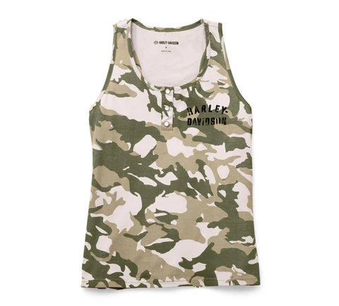 Women's Shirts, T-Shirts, Flannels & Tanks Tank Tops Women's Salute Camouflage Henley Tank - 96442-22VW