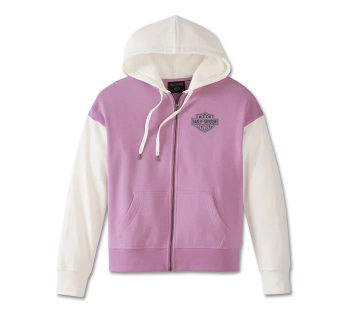 Women's Special Racer Front Zip Front Hoodie - Colorblocked