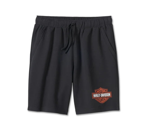 Men's Bar & Shield Fleece Shorts - Harley Black - 99197-24VM