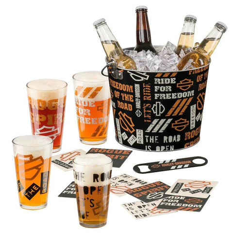 Harley-Davidson Let's Ride Party Silhouette Bar & Shield Bucket Set: HDL-18807