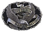 Harley-Davidson® Men's Breezer Belt Buckle, Polished Silver Finish - HDMBU10449