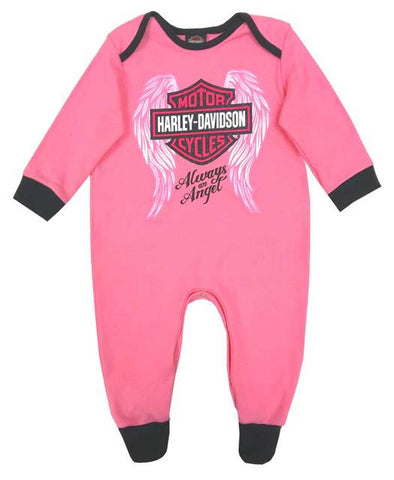 Harley-Davidson® Baby Girls' Glittery Interlock Footed Coveralls - 3000913