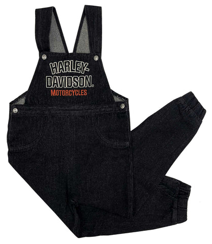 Harley-Davidson® Little Kids Embroidered H-D Denim Toddler Overalls - Black - 4050245