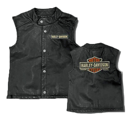 Harley-Davidson® Boys' Laundered Faux Leather Vest - 6070183