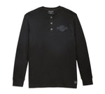 Men's Bar & Shield Thermal Henley - Black Beauty - 96086-23VM