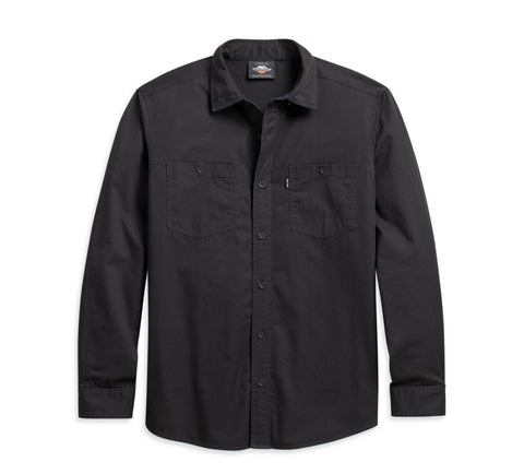 Harley-Davidson® Men's Basic Button Down Shirt, Black - 96157-21VM
