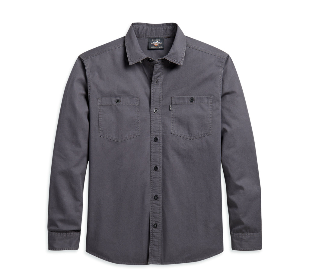 Harley-Davidson® Men's Basic Button Down Shirt, Grey Harley-Davidson® Men's Basic Button Down Shirt, Grey