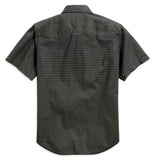 Men's Multi-Stripe Short Sleeve Woven Shirt, Olive 96508-17VM