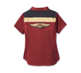 Women's 120th Anniversary Elemental Zip Front Shirt - Colorblocked - Merlot - 96750-23VW