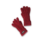 Women's Silver Wing Knit Hat and Glove Set - Cabernet - 97627-22VW
