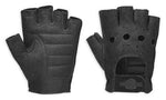 Men's Bar & Shield Fingerless Leather Gloves - 98150-94VM