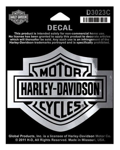 Harley-Davidson® Bar & Shield Chrome Medium Decal - D3023C