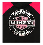 Harley-Davidson® Girls' Glittery B&S Knit Zippered Hoodie, Black & Pink - 6540921