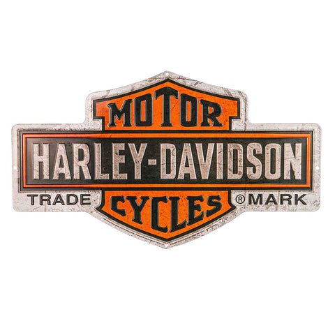 Harley-Davidson® Embossed Tin Sign, Nostalgic Bar & Shield Logo - HDL-15526