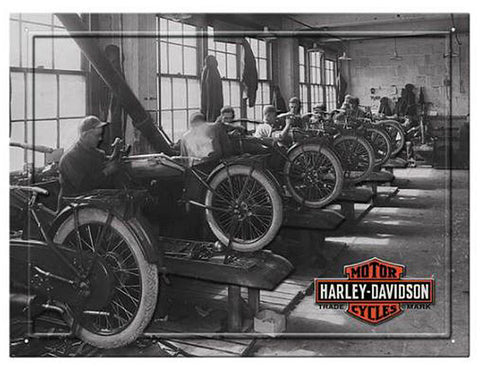 Harley-Davidson® Reproduced Factory Photo Embossed Tin Sign - HDL-15535