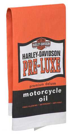 Harley-Davidson® Pre-Luxe Bar Towel, 22 x 32 inches, Orange & Black - HDL-18571