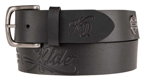 Harley-Davidson® Women's Brandy Embossed Genuine Leather Belt - HDWBT11201