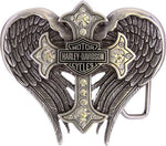 Harley-Davidson® Women's Back Roads Cross Winged Belt Buckle Chrome - HDWBU10453