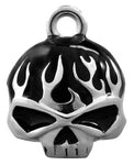 Harley-Davidson® Black Flames Skull Silver Ride Bell - HRB039