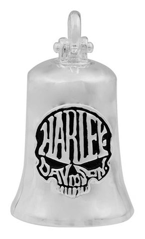 Harley-Davidson® Calavera Skull Bar & Shield Ride Bell - Smooth Silver Finish - HRB102