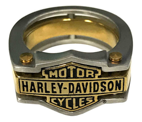 Harley-Davidson® Men's Industrial Brass & Steel Ring, Stainless Steel - HSR0036
