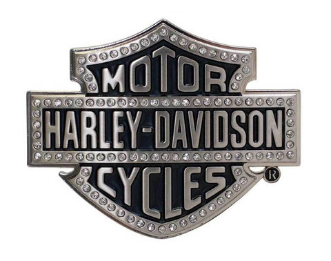 Harley-Davidson® Women's Belt Buckle Lineage Bling Bar & Shield Silver - HDWBU10635
